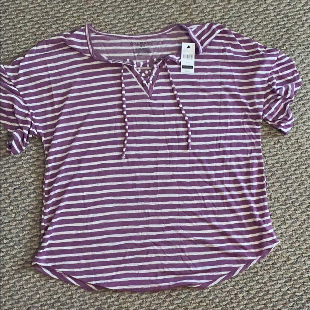 Lane Bryant striped short sleeve top